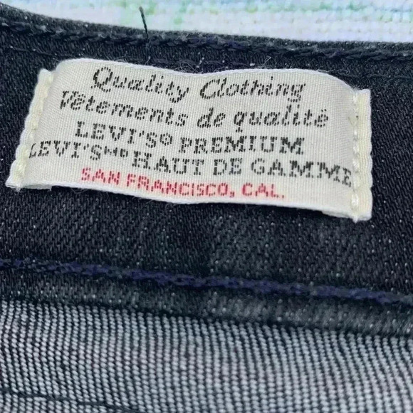 Levi’s Black Wash Mile High Super  Skinny Frayed Bottom Jeans - Picture 4 of 10